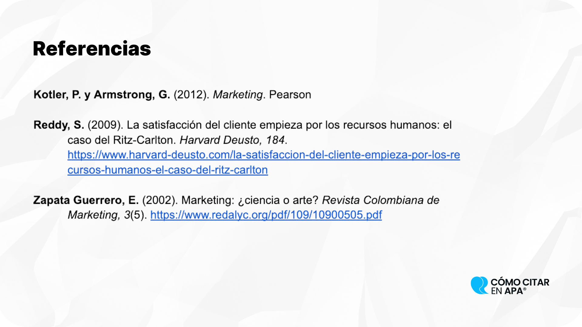 Ejemplos De Referencias En Formato APA Gu a Completa